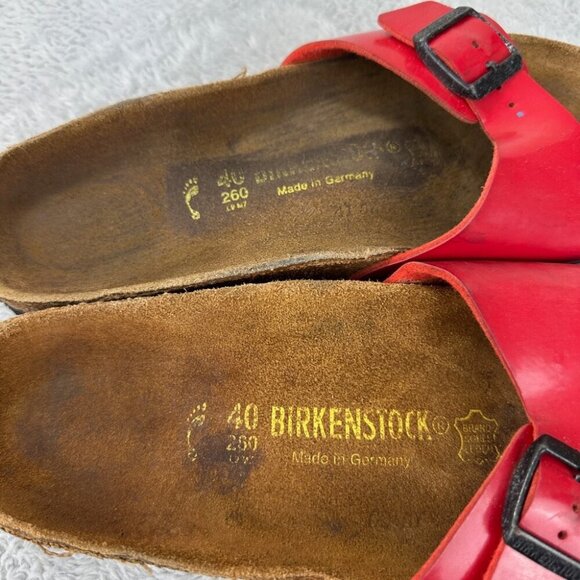 Birkenstock Madrid Red Leather Sandals Women’s Size 40 Narrow - Picture 8 of 10